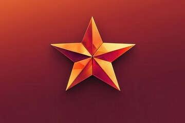 Obraz premium Geometric Star Icon in Warm Color Palette with a Modern Design for Creative Projects and Visual Arts, Suitable for Backgrounds and Illustrations