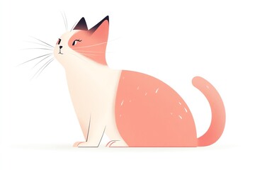 A stylized illustration of a cat in soft colors, showcasing a playful design.