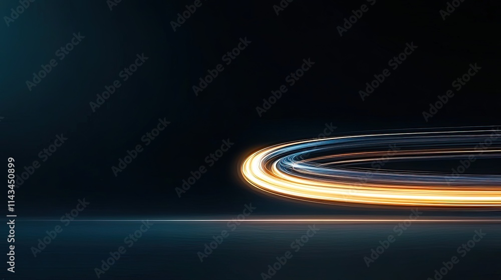 Poster abstract light trails create circular design