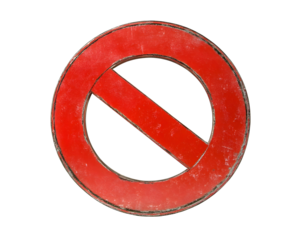 Bold red prohibition sign, Not Allowed circular symbol, Transparent PNG