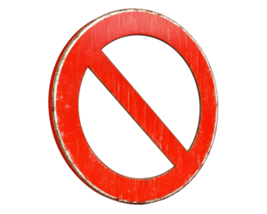 Bold red prohibition sign, Not Allowed circular symbol, Transparent PNG
