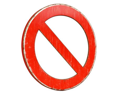Bold red prohibition sign, Not Allowed circular symbol, Transparent PNG