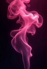 Obraz premium Dynamic Pink Smoke Patterns: An Elegant Display of Ethereal Beauty and Vibrance on a Dark Background