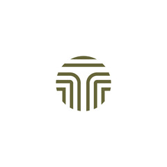 letter T initial with wood shape logo icon vector template
