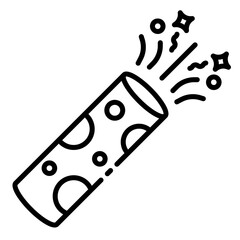 Confetti or party popper outline icon for festive and celebratory moments