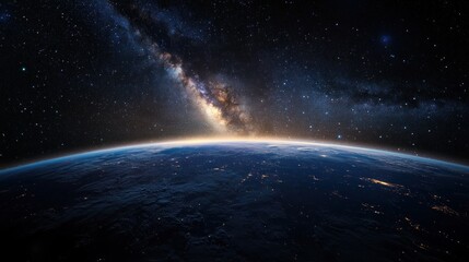 Earth and Milky Way Galaxy From Space