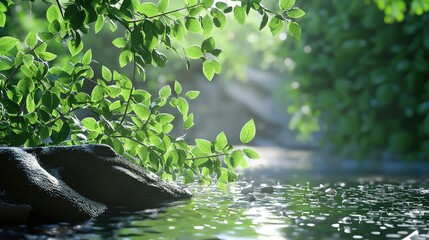 An eye-catching banner displaying environmental conservation tips, features green leaves and a serene nature scene in the background.