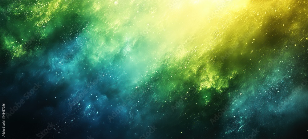 Poster vibrant green and blue gradient abstract background with smooth texture and dreamy lighting for bann