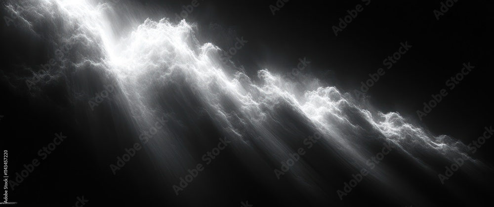Poster abstract black and white gradient background with glowing noise texture for modern design and websit
