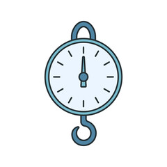 Hanging Scale Icon Illustration in Flat Style. Perfect for engineering, science, or educational design projects.