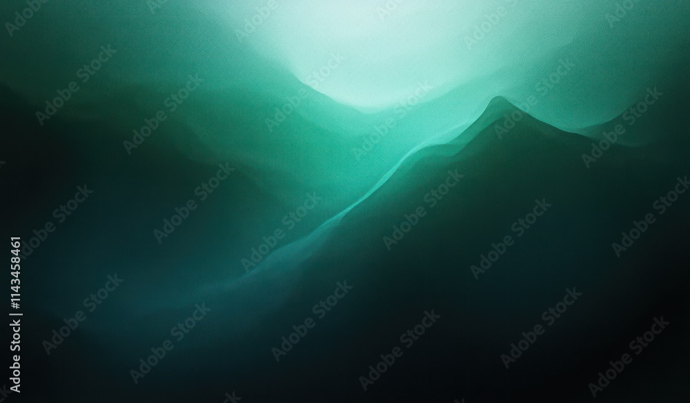 Poster abstract gradient background with teal and dark green soft lighting minimalist design