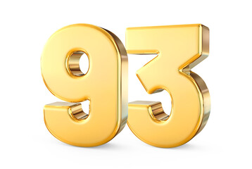 Number 93 Gold 3D