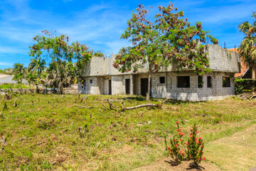 A house with a tree in front of it