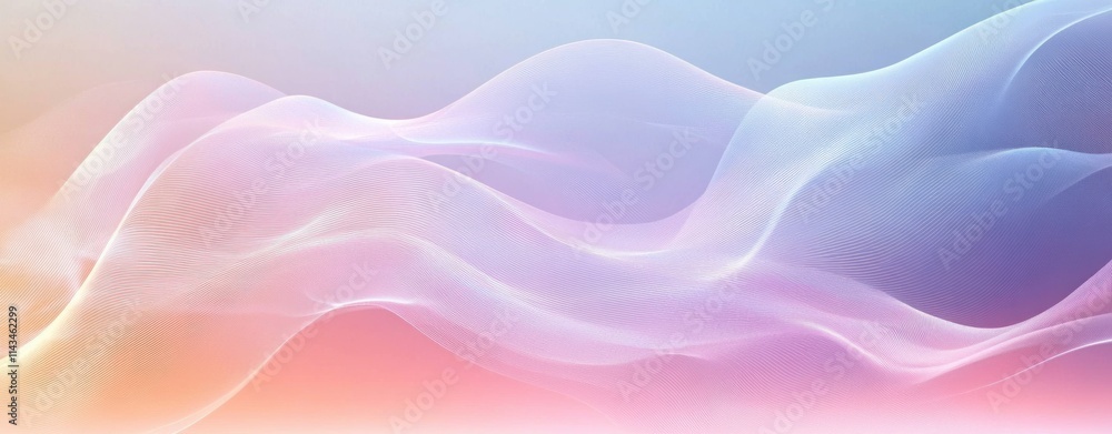 Poster abstract waves soft pastel background with smooth curves minimalistic design