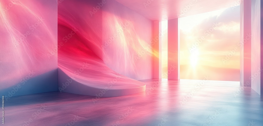 Poster Pastel Gradient Background Soft Smooth Beige Pink Bronze Noise Texture Design Copy Space