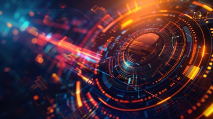 Obraz premium Abstract futuristic data technology business background, AI generated image