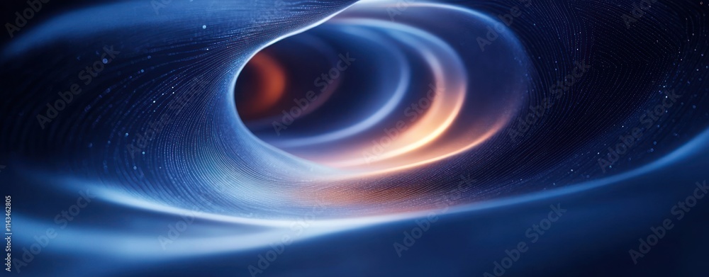 Poster futuristic abstract tunnel background with soft blue light and dynamic depth perspective