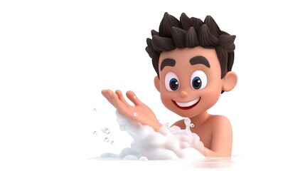 Wash Your Hands in 3D Cartoon Style