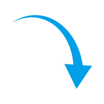 recommend clip art: 下降する矢印のシルエット　シンプル　青
                    Simple blue descending arrow silhouette