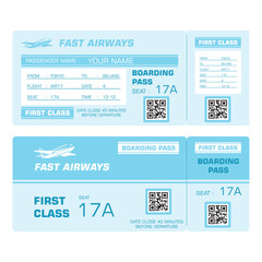 A vector art design of an airplane ticket features vibrant colors, sleek lines, and detailed graphics. It includes flight information, barcode, and attractive travel-themed elements for visual appeal.