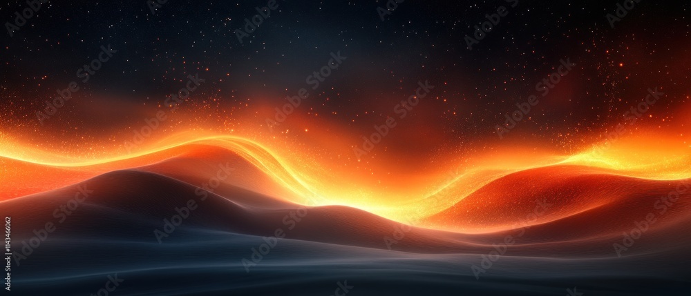 Poster abstract orange black gradient poster background with glowing shape and noise texture for dynamic de