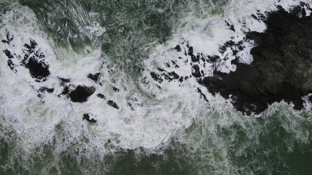 Aerial Drone Footage: Karang Bata Rocky Reef, Indonesia.Offshore Reef in Indonesia