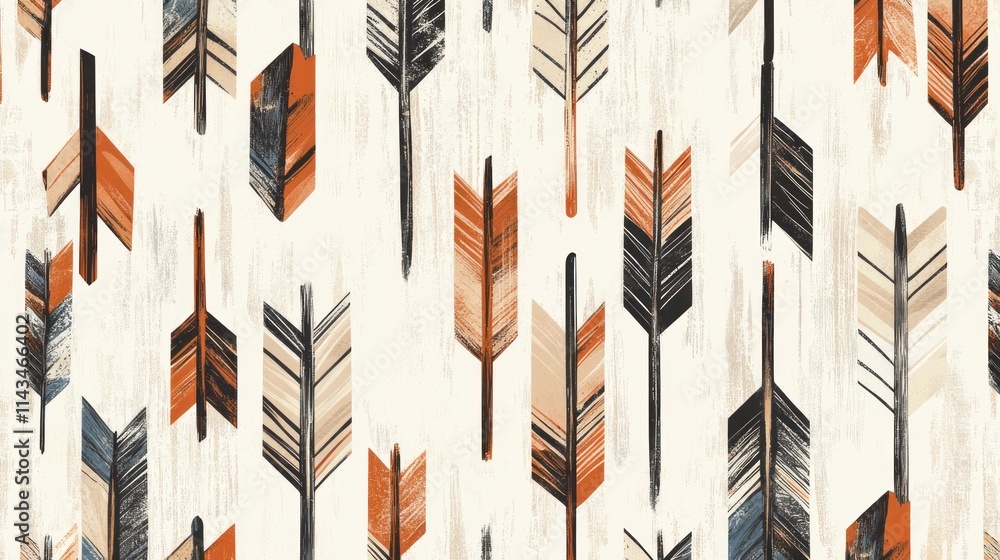 Poster seamless pattern with feathers
