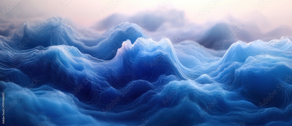 Poster deep blue abstract gradient watercolor design with glowing noise texture background for poster and b