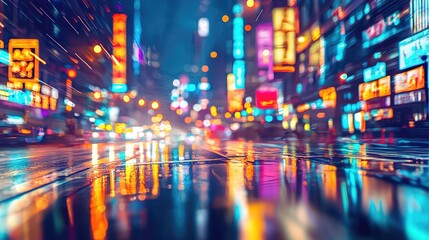 Obraz premium An innovative visual featuring distorted shapes and bright neon colors, showcasing an abstract view of a city, creating an energetic and modern vibe that captivates the v
