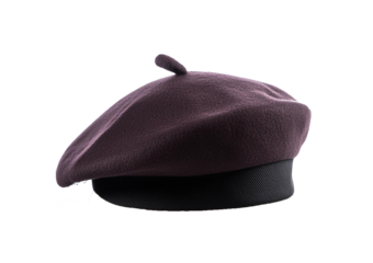 Beret hat isolated on a transparent or white background.