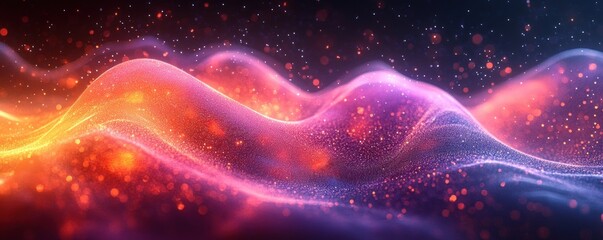 Fototapeta premium Glowing Neon Waves on Dark Background Futuristic Abstract Design Creative Energy