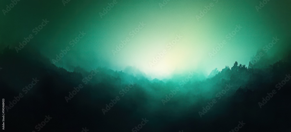 Poster emerald green teal gradient background soft glow abstract texture design