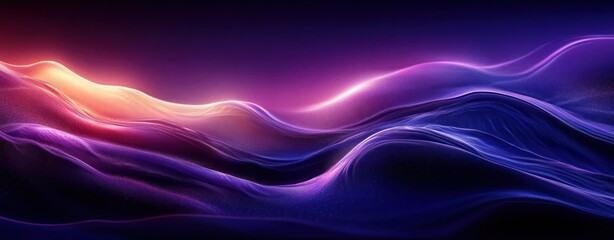 Fototapeta premium Futuristic Abstract Waves in Neon Purple and Blue