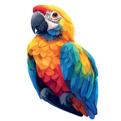 Colorful Low Poly Parrot bird Vector illustration on isolated background