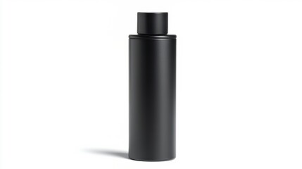 Modern Black Cylindrical Bottle Mockup - Premium Packaging Design