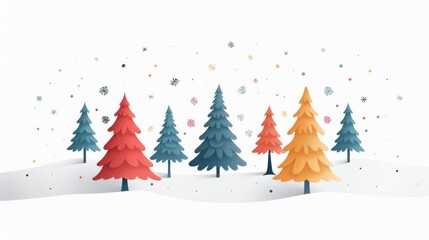 Obraz premium abstract christmas trees on white background
