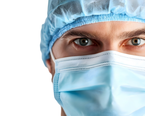 Doctor's protective face mask, virus prevention concept, Transparent PNG