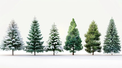 Obraz premium abstract christmas trees on white background