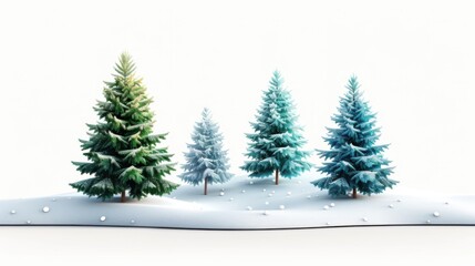 Obraz premium abstract christmas trees on white background