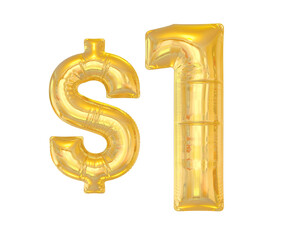 1 Dollar Gold Balloon