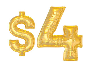 4 Dollar Gold Balloon