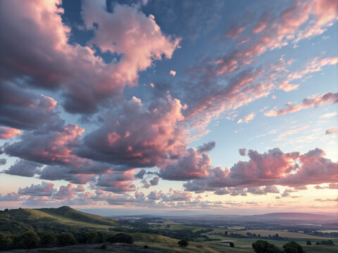 sunset over the city. sky, sunset, cloud, sun, clouds, sunrise, nature, orange, blue, evening, sunlight, cloudscape, color, light, landscape, dramatic, red, dawn, dusk, beautiful, weather, summer, bea