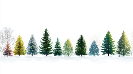 Obraz premium abstract christmas trees on white background