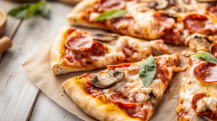 Restaurant-quality gourmet pizza close-up  
