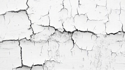 Obraz premium Cracked White Wall Texture - An Aged Building Surface