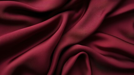 Obraz premium Deep crimson fabric with soft folds and rich texture. Ideal for luxury, fashion, or textile background designs.