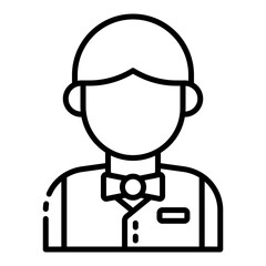 Room service avatar outline icon for convenience in hotels