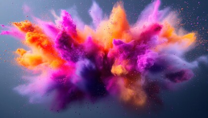 Vibrant Explosion of Colorful Powder in Abstract Art Style with Dynamic Composition