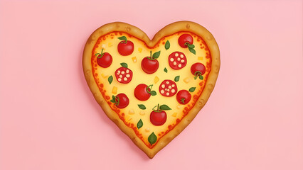 Heart shaped pizza for Valentine's day.