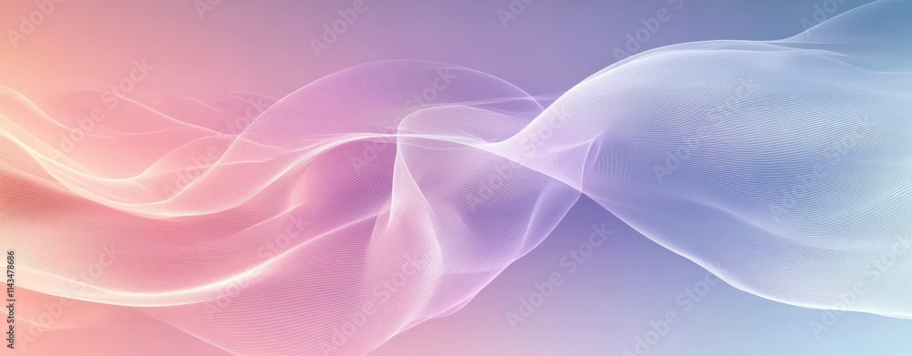 Aufkleber abstract digital art background in soft pastel colors with ethereal waves and smooth curves